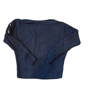 1. State Off-the-Shoulder Navy Sweater